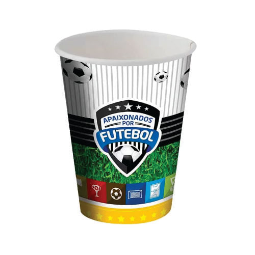 Copo Descartavél Papel 200 Ml Apaixonados Por Futebol C/ 8 Un Festcolor