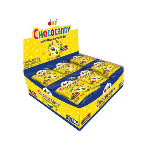 Chococandy Pastilha Confeito Color C/ 24x18 Gr Dori