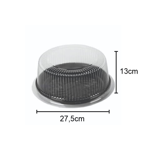 Emb. P/ Bolo Redonda Fpn H50a Preta 27,5x13cm C/ 10 Un Hiperpack