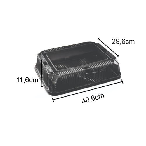 Emb. P/ Bolo Retangular Fpn 70m Preta 40,4x29,6x11,6cm C/ 10 Un Hiperpack