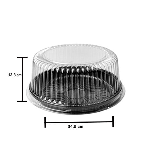 Emb. P/ Bolo Redonda Fpn H60a Preta 34,5x13,3cm C/ 10 Un Hiperpack