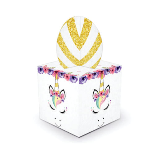 Caixa Lembrancinha Unicornio Novo 8un Junco