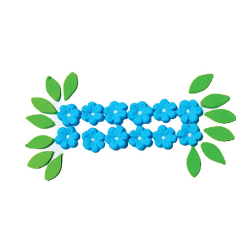 Biscuit Comestivel Flor Do Campo M Azul Claro C/ 15 Flores E 15 Folhas (004) Jady