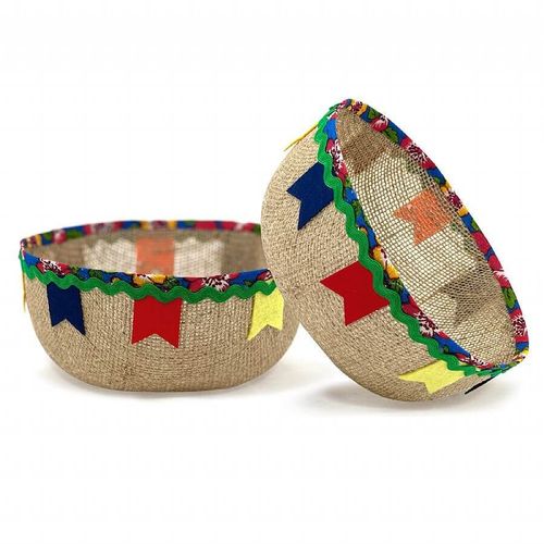 Cachepot De Juta 9x20cm (9962) Halley Fitas