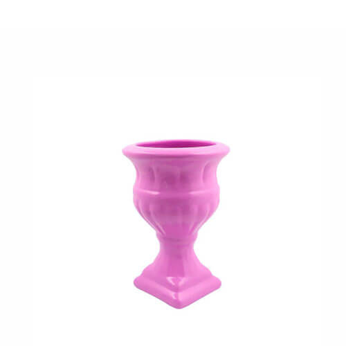 Vaso Grego Pequeno Rosa Ceramica A19 X L13 Cm  (5968) Elaine