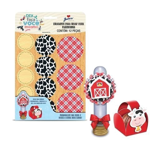 Cartela Escalope Fazendinha C/ 12 Pçs Junco