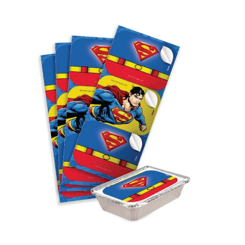 Adesivo Retangular Superman Geek C/ 12 Un Festcolor