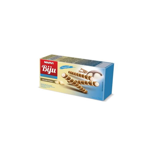 Canudo Biju Recheado Chocolate Branco 50 Gr Marvi
