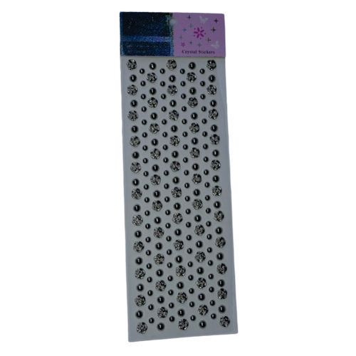 Cartela De Adesivo Meia Perola/Flor Prata (97295) Nybc