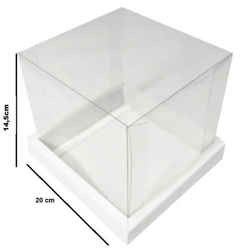 Caixa Bolo 20x20x14,5 Cm Branca C/ 5 Un Assk