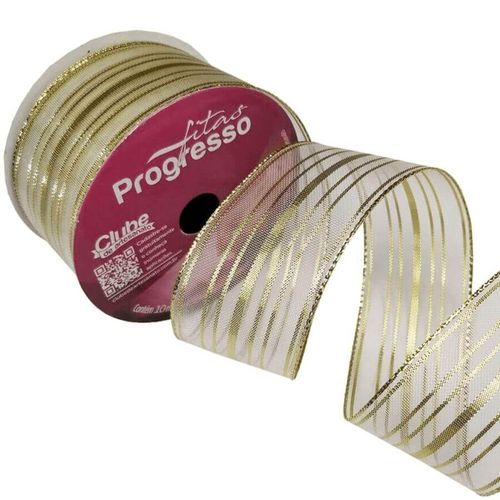 Fita Metalizada M012-038 Dourada Cor 203 10 M Progresso