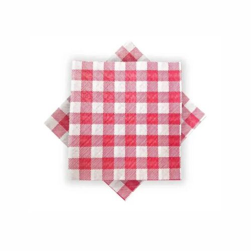 Guardanapo 20x21 Cm Xadrez Prime Vermelho C/ 50 Un Flip
