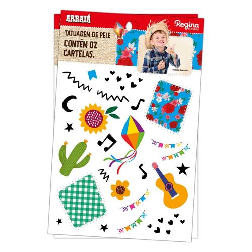 Tatuagem Decorativa Arraia 2 C/ 2 Cartelas Regina