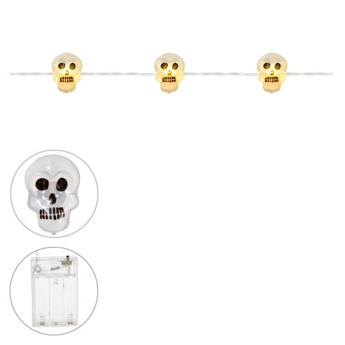 Enfeite Halloween Fio Led Caveira 2 M (49319001) Florarte