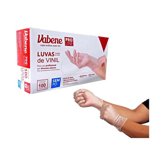 Luva De Vinil Sem Pó 100un Vabene