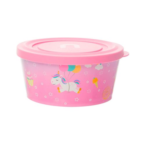 Tigela Baby C/ Tampa Unicórnio 550 Ml Neoplas