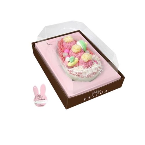 Caixa Ovo De Colher 250/350/500 Gr Marrom/ Berço Rosa Un Jr