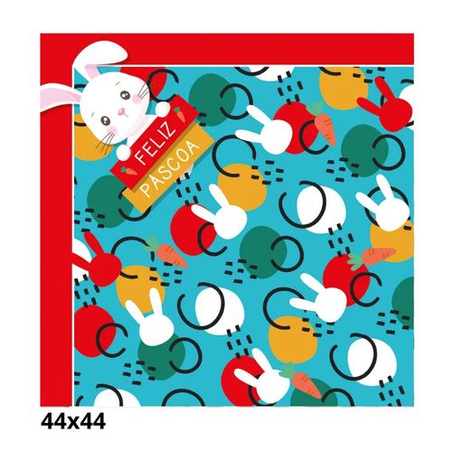 Envelope Ovo 44x44cm Chuva De Alegria Vermelho/Turquesa Cromus