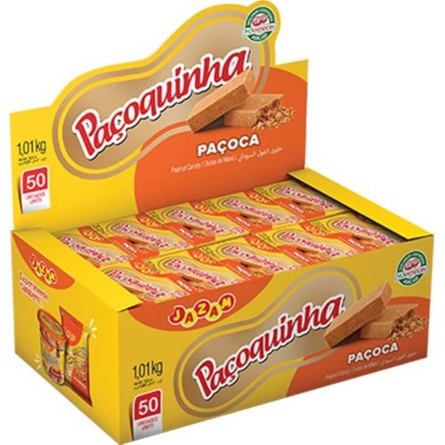 Paçoca Quadrada Display 1,01 Kg C/ 50 Un Jazam