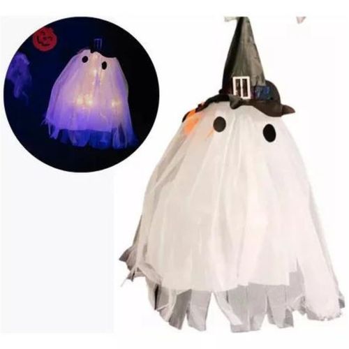 Enfeite Halloween Fantasma Com Chapeu
