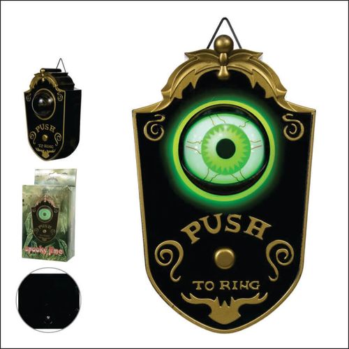 Enfeite Halloween Campainha Olho Preto 18x11cm (50360001) Flor Arte