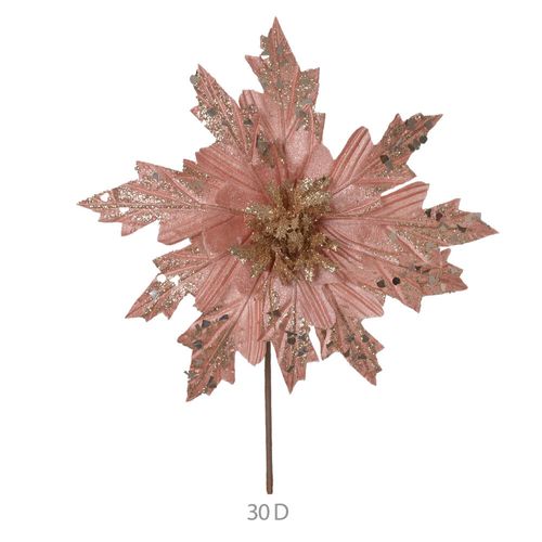 Haste Bico De Papagaio Gliter Rose 28cm (74710001) Flor Arte