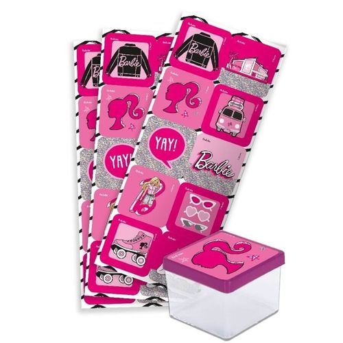 Adesivo Quadrado Barbie C/ 30 Un Festcolor