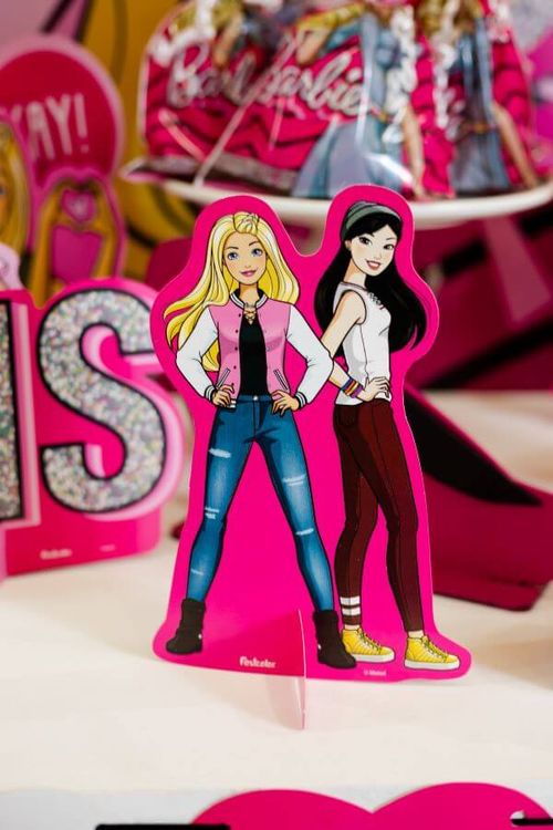 Decoraçao De Mesa Barbie C/ 8 Un Festcolor