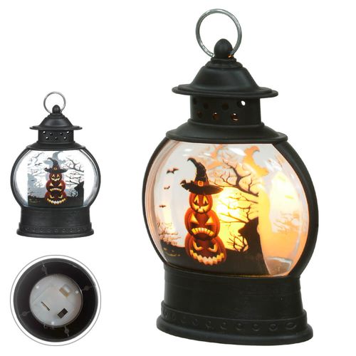 Enfeite Halloween Lanterna Preto 12cm (49206001) Flor Arte