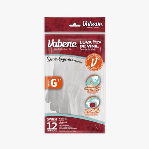 Luva De Vinil Sem Pó 12un Vabene