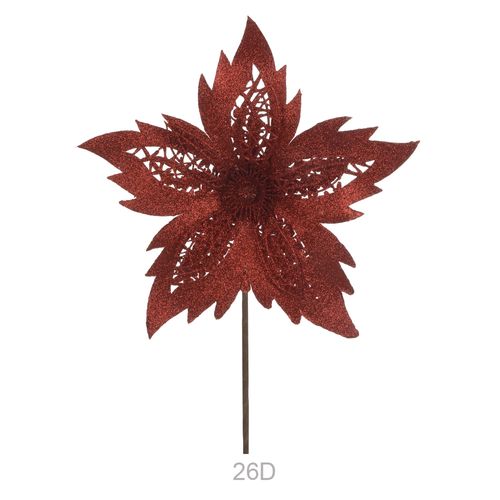 Haste Bico Papagaio Glitter Vermelho 26cm (74725004) Flor Arte