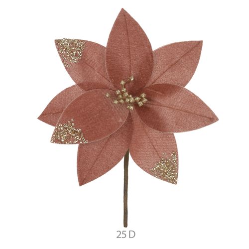 Haste Bico De Papagaio Glitter Rose Champanhe 22cm (79289004) Flor Arte