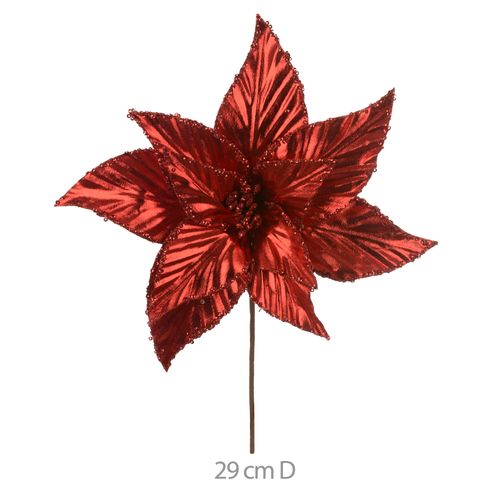 Haste Bico De Papagaio Metalizado Glitter Vermelho 35cm (79183002) Flor Arte