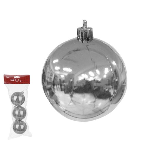 Enfeite De Natal Bola 6 Cm Metalizada C/ 3 Un