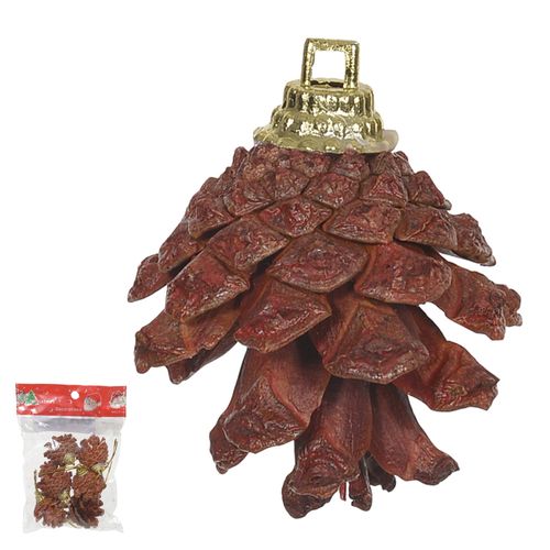 Enfeite Natal Pinha 4 Cm C/ 6 Un