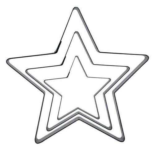 Kit Aro Cortador Mini Estrela C/ 3 Un Rr Cortadores