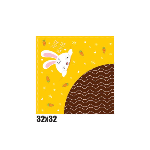 Envelope Ovo 32x32 Coelho Pocket Amarelo Cromus