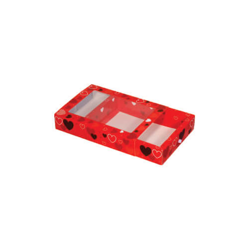 Caixa Brigadeiro Gaveta C/ Fita M Corações C/ 5 Un (103102) Decora