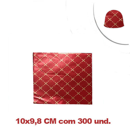 Papel Chumbo P/ Bom Bom 10 X 9,7 C/ 300 Un Premium Vermelho Carber