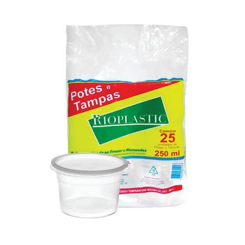 Kit Pote Redondo 250 Ml C/ 25 Un Rioplastic