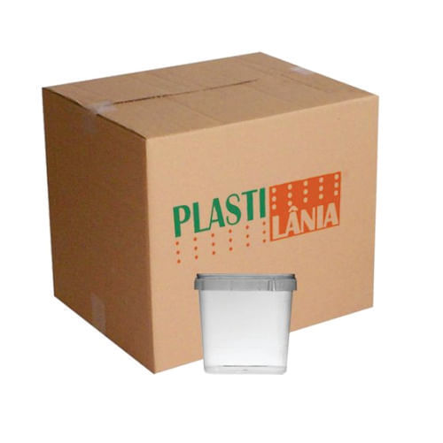 Pote 220 Ml Quadrado C/ Lacre E Tampa Cx C/ 20x10 Un Plastilania