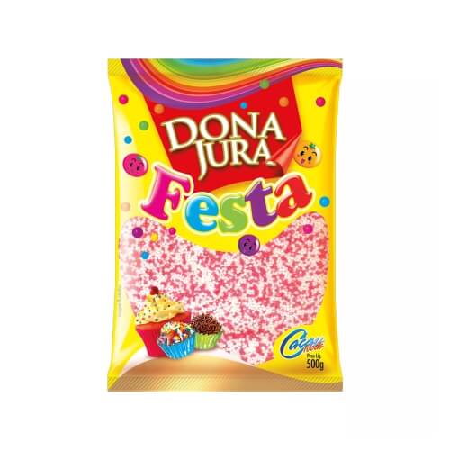 Confeito Miçanga Rosa/Branco 500 Gr Cacau Foods