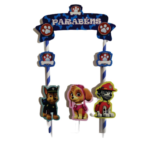 Topo P/ Bolo Pequeno Cachorrinhos C/ 4 Pçs Pablo