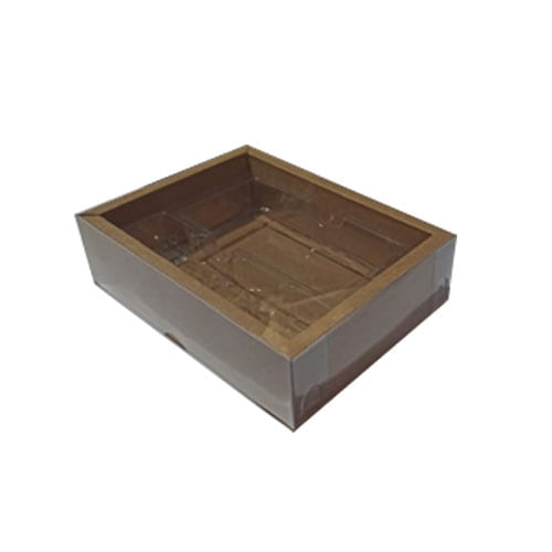 Caixa Tablete Diamantado + Bombom C/ Berço Kraft C/ 5 Un Crystal For