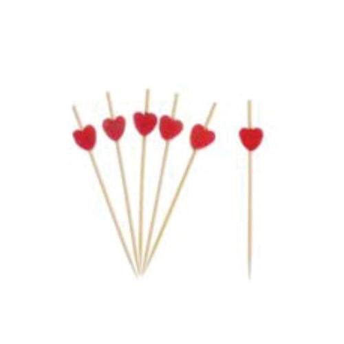 Palito De Petisco Coração 9 Cm C/ 24 Un Fox Import