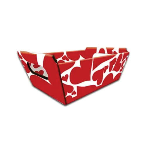 Cesta N 4 Coração Vermelho 17x12,5x7,5 Cm (3440) Kid-Arte