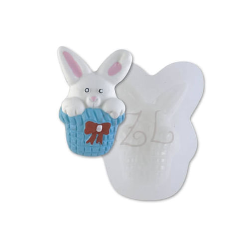 Molde Silicone Coelho Na Cesta Mzl Criaçoes