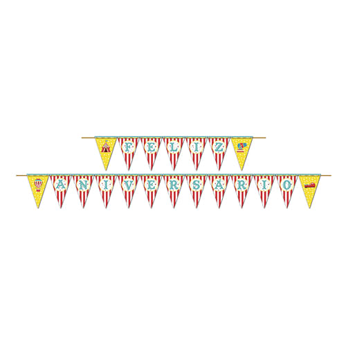 Faixa Feliz Aniversário Circo Menino Junco