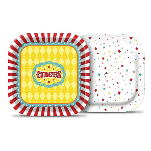 Prato 18 Cm Circo Menino C/ 8 Un Junco