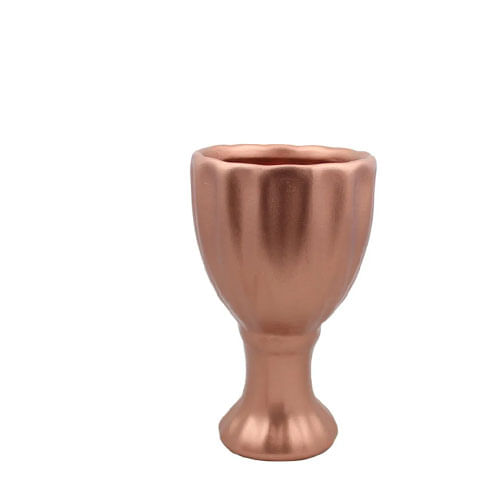 Vaso Mexico Pequeno Rose Gold Ceramica A23 X C13 Cm (3029) Elaine